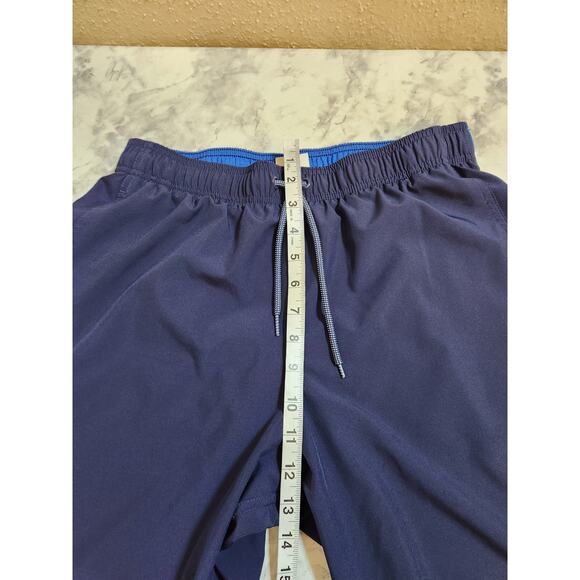 Nike Mens Navy Blue Solid Elastic Waist High Rise Trunks Swim Shorts Size Medium - Picture 6 of 7
